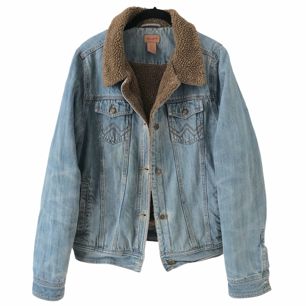 WRANGLER Sherpa Lined Denim / Jean Jacket | Women’s Large